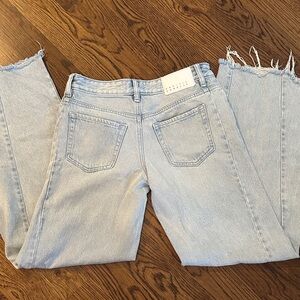 PacSun Light Blue Cropped Jeans with Frayed Hem Size 24